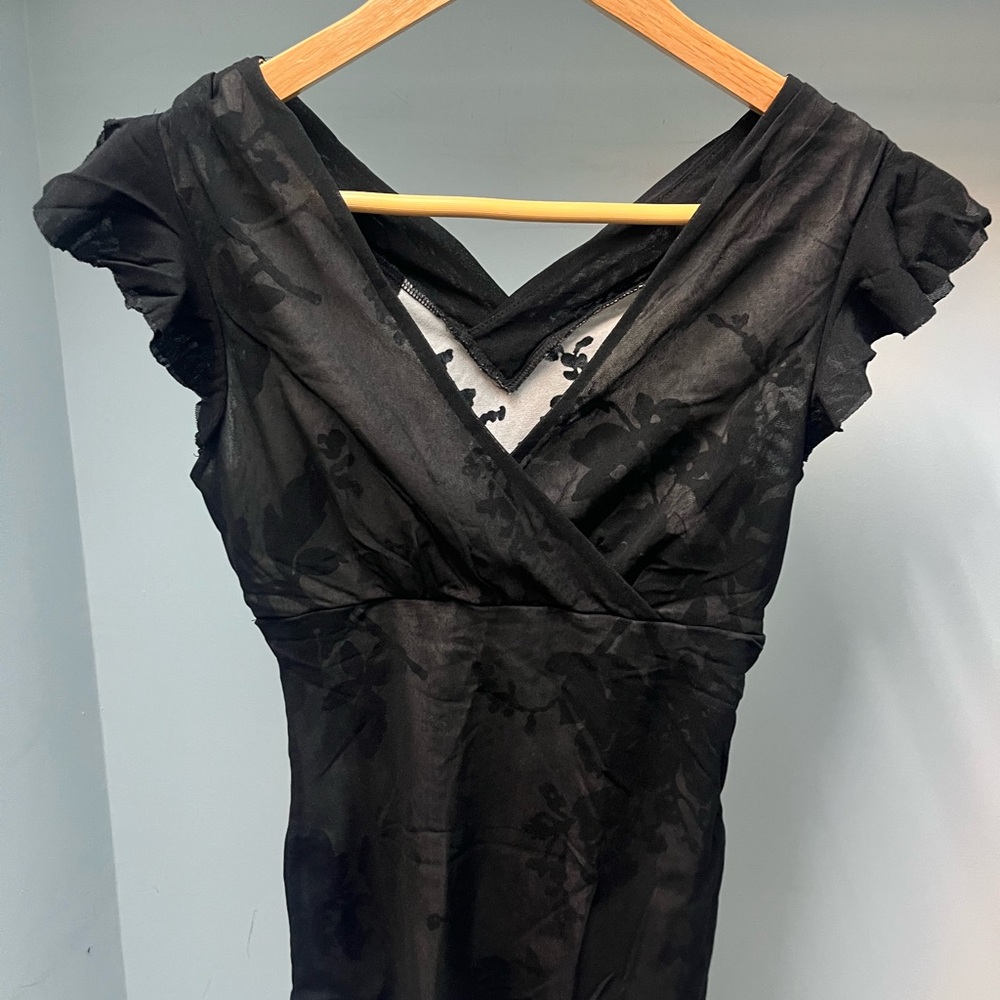 VintageThe Limited Black Ruffle Sleeve Blouse